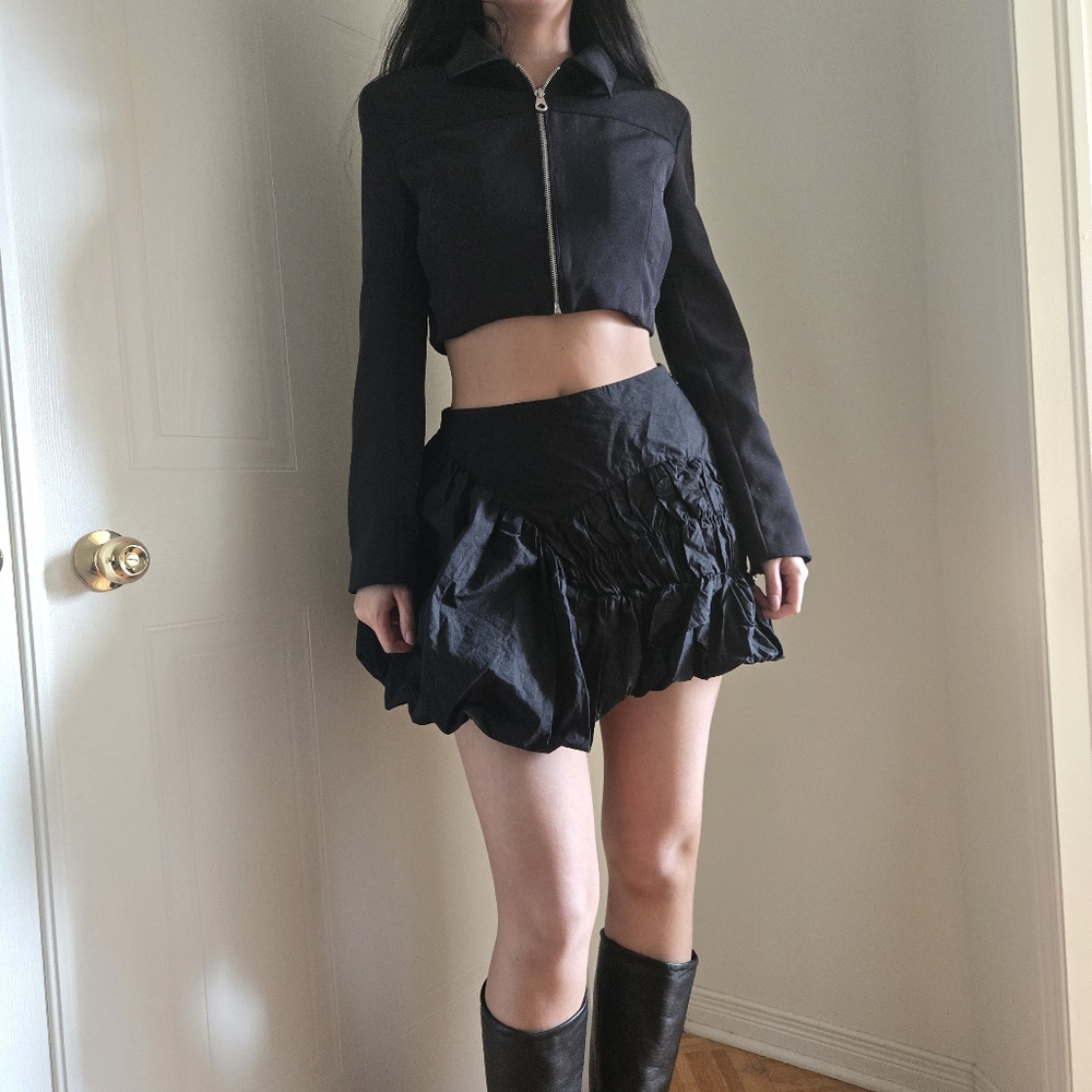 Asymmetrical Balloon Mini Skirt
